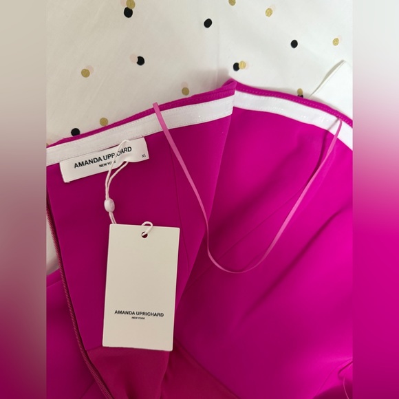 NWT Amanda Uprichard  Rhodes Dress in Hot Pink / White size XS - Picture 9 of 11